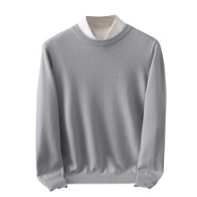 Men's Fashion High Neck Sweater Fall Winter Casual Solid Color Thermal Warm Knitted Pullover Top Men's Sweaters(Gray#2,L)