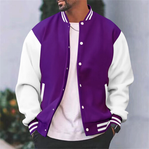 Ανδρικό μπουφάν Varsity, Ανδρικό μπουφάν μπέιζμπολ Varsity, Casual για αγόρια, Κολλέγιο, 1