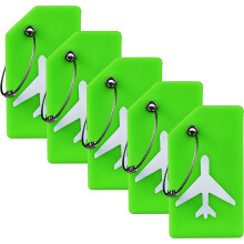 5-Pack Silicone Luggage Tags – Bendable, Durable, TSA-Approved, Compatible with All Suitcases (Green)