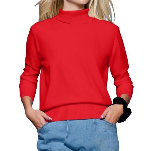 Pulls à manches longues pour femmes, pulls décontractés, pulls amples à col montant, pulls en maille pour femmes, pulls d'automne et d'hiver 2