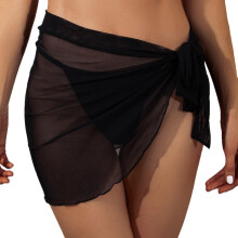 Strandkleid für Damen, einteiliger, transparenter Wickelrock mit Knoten, ohne Bikini, glänzender Bikini-Wickelrock, Badebekleidung