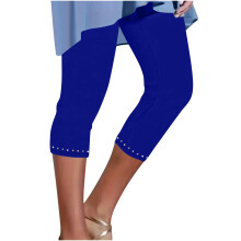 Magas derekú 7/8-as jóganadrág nőknek – rugalmas spandex leggings strassz díszítéssel, puha, szűk szabású, S-3XL