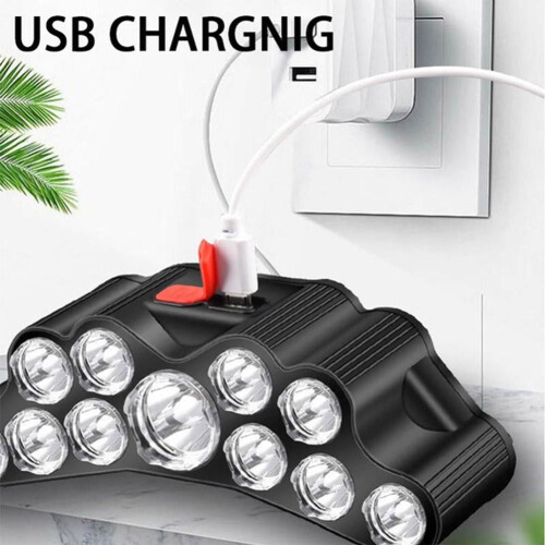 Επαναφορτιζόμενος φακός κεφαλής USB 11LED 1200000LM 2