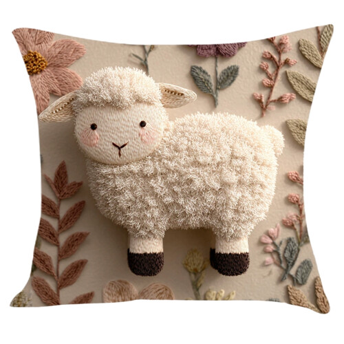 Housse de coussin lapin, thème Pâques, lavable avec fermeture éclair, 45 x 45 cm 1