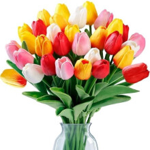 30 darabos valódi tapintású PU műtulipán