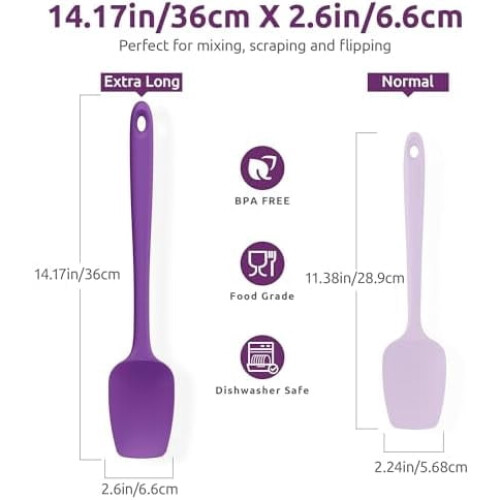 Colher de silicone resistente ao calor de 14" – 600F, antiaderente, 1