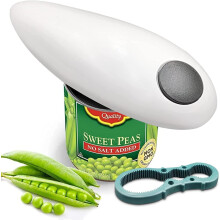 Portable One-Touch Electric Can Opener, Battery-Powered, Hands-Free, Compatible with Standard Cans & Jars, Ideal for Seniors with Arthritis
