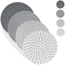 Dessous de plat en corde de coton, lot de 4 (18 cm).