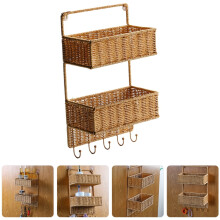 Panier de rangement mural en plastique brun clair 42,5 x 25,5