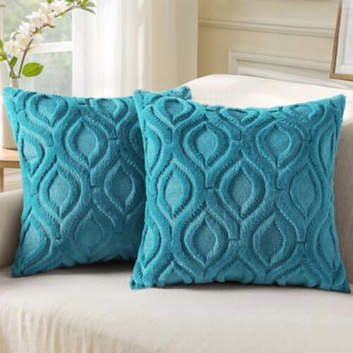 Fețe de pernă decorative Boho, 50x50 cm, lână artificială și catifea,