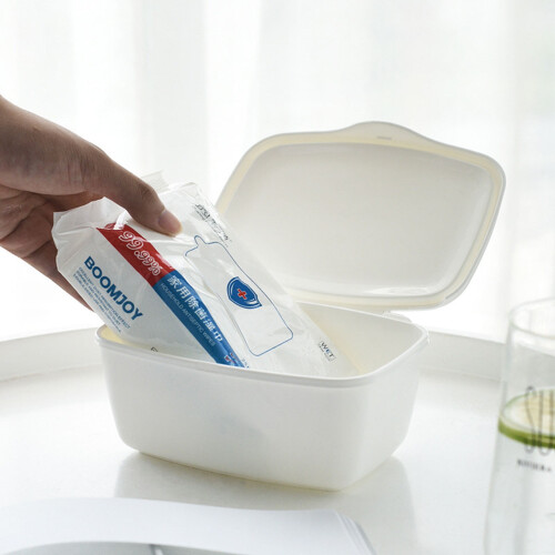 Wipes Dispenser, Wet Wipe Holder, Refillable Wipe Container, Keeps Wipes Clean, White Easy Pull Wipes Pouch Case 1
