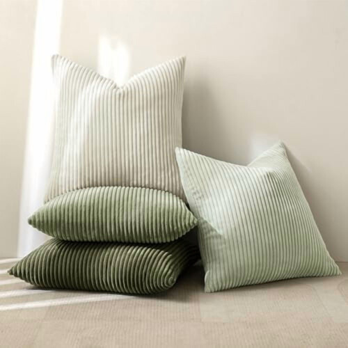 Ensemble de 4 housses de coussin à rayures bohèmes, 56 x 56 cm 2
