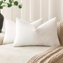 Housses de coussin en chenille imitation lin 45 x 45 cm, couleur neutre