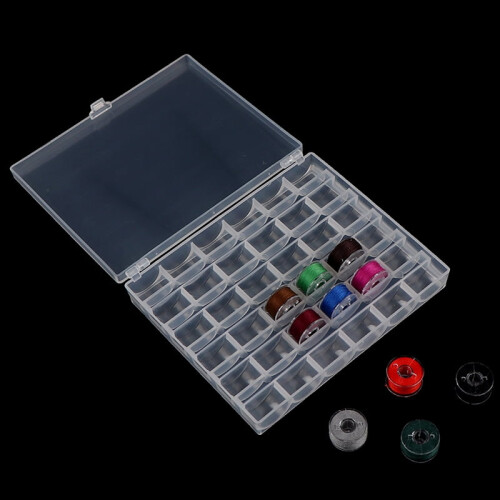 1Pc 25/36 Spools Empty Bobbins Storage Box Sewing Accessories Tools Plastic Machine Bobbin Case Knitting Needle Organizer 1
