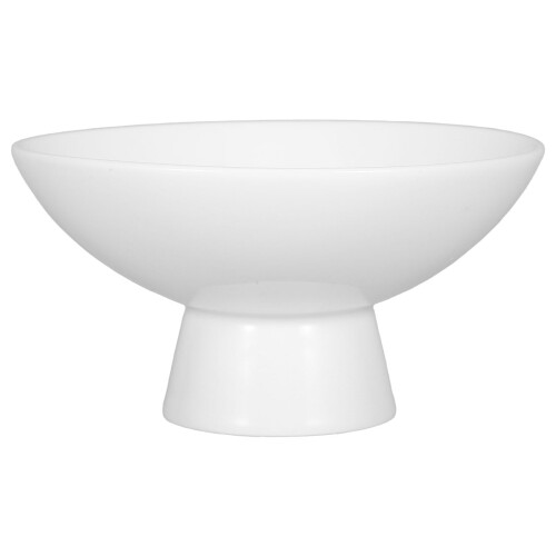 Witte keramische schaal op voet, 12,5 cm