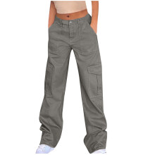 Damen-Cargohose, hochgeschnitten, Baggy-Cargo-Jeans, gerades Bein, Y2K-Streetwear-Hose für Damen