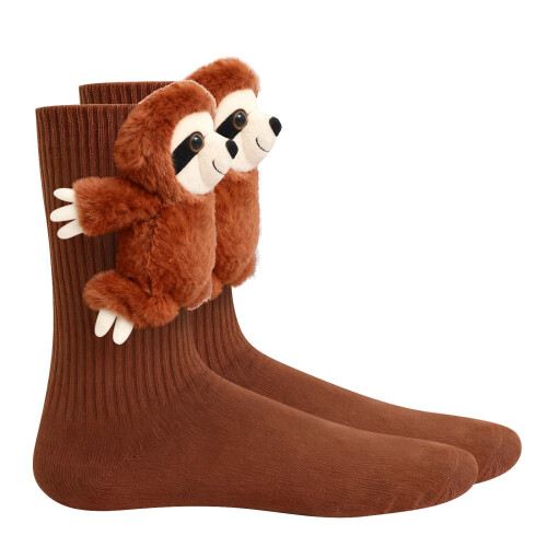 Κάλτσες Sloth, χειροποίητες, 3D πλεκτές, χνουδωτές, κάλτσες για sloth. 1