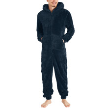 Miesten sumea fleece-hupullinen haalari, pitkähihainen yöasu, housut, body, vetoketjullinen talvipyjama, jossa taskullinen pehmoleluasu