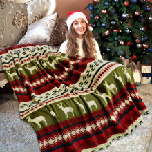 Superweiche Weihnachts-Fleecedecke, 68 x 102 cm, weihnachtliche Heimdekoration & kuschelige Überwurfdecke – passend zu Winterbettwäsche, Sofa und