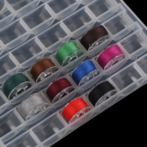1Pc 25/36 Spools Empty Bobbins Storage Box Sewing Accessories Tools Plastic Machine Bobbin Case Knitting Needle Organizer 2
