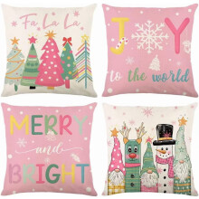 Fundas de almohada navideñas de 20x20 pulgadas, juego de 4