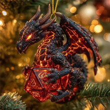Adornos navideños planos de acrílico 2D con forma de dragón, decoraciones festivas con efecto brillante, perfectos para decorar fiestas en el