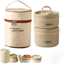 Set de cutii de prânz din oțel inoxidabil, stivuibile, cu 4 niveluri, cu geantă izolată, recipient Bento portabil pentru mâncare caldă