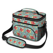 Sac à lunch isotherme à motif floral 10 x 6,7 x 8 pouces