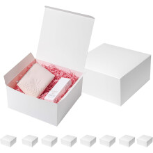 Boîtes cadeaux blanches 10 x 10 x 5 pouces, 400 g/m², lot de 10