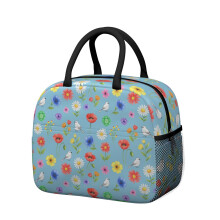 Boîte à lunch isotherme à motif floral pour femme – Étanche, portable pour le travail, la plage, les voyages, les pique-niques et le camping