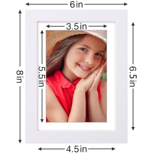Ensemble de 9 cadres photo 8x10 en bois composite blanc avec 2
