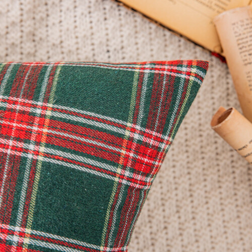 Conjunto de 2 capas de almofada em tartan escocês, 45x45 cm (18x18 polegadas). 1