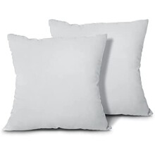 Puteinnlegg, sett med 2 lett dunalternativ i polyester, sofapute, falskt fyll, maskinvaskbar. (Grå, 20x20)