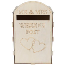 Boîte aux lettres de mariage en bois, porte-cartes rustique