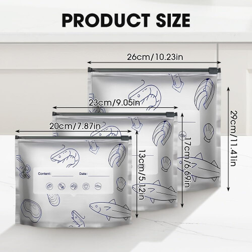 Sacs à fermeture éclair réutilisables en aluminium – Grand format, lot de 10 1