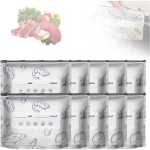 Sacs à fermeture éclair réutilisables en aluminium – Grand format, lot de 10