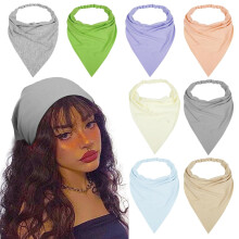 8er-Pack Haartücher und Stirnbänder für Damen und Mädchen, rutschfest, elastisch, Boho-Dreieckstuch, Bandana