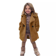 Kids' $10 Under Toddler Kids Girls Dress Coat Kids Winter Warm Jacket Long Sleeve Button Trench Coat Long Peacoat Save Big