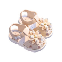 Sandales pour petites filles, sandales à nœud et bout ouvert pour bébés filles, chaussures de princesse à semelle souple