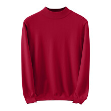 Men's Fashion High Neck Sweater Fall Winter Casual Solid Color Thermal Warm Knitted Pullover Top Men's Sweaters(Red#1,XL)