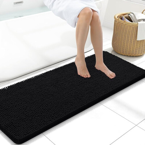 Chenille badmat met antislip TPR-achterkant