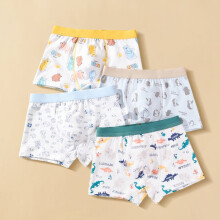 Boys Cotton Boxer Briefs Cartoon Print 4-Pack