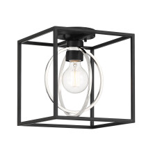 Kew Gardens1Light Μαύρο Ματ Ημί-Εντοιχιζόμενο Φωτιστικό Οροφής, D260M-SF-MB