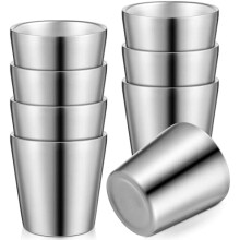 Conjunto de 8 copos térmicos de aço inoxidável, 300ml