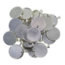 50Pcs Round Pendant Tray Metal Bezel Cabochon Retro Pendant Craft Set for DIY Photo Pendants
