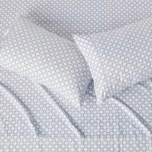 Ensemble de draps en microfibre imprimés aqua pour lit complet 4 pièces 2