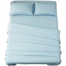 Superweiches 1800TC Mikrofaser-Bettwäscheset, 40 cm tiefe Taschen, knitterfrei und hypoallergen – 4-teilig, Spa-Blau, Cal King