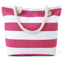 Borsa da spiaggia in tela a righe da donna, 1 pezzo