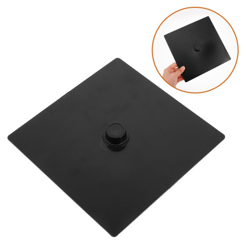 1 peça de tampa de plástico preta em formato de cofrinho para projetos de artesanato DIY (7,9 x 7,9 x 0,8 polegadas)
