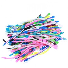 100 bracelets anti-stress néon à fermeture éclair - Jouets sensoriels